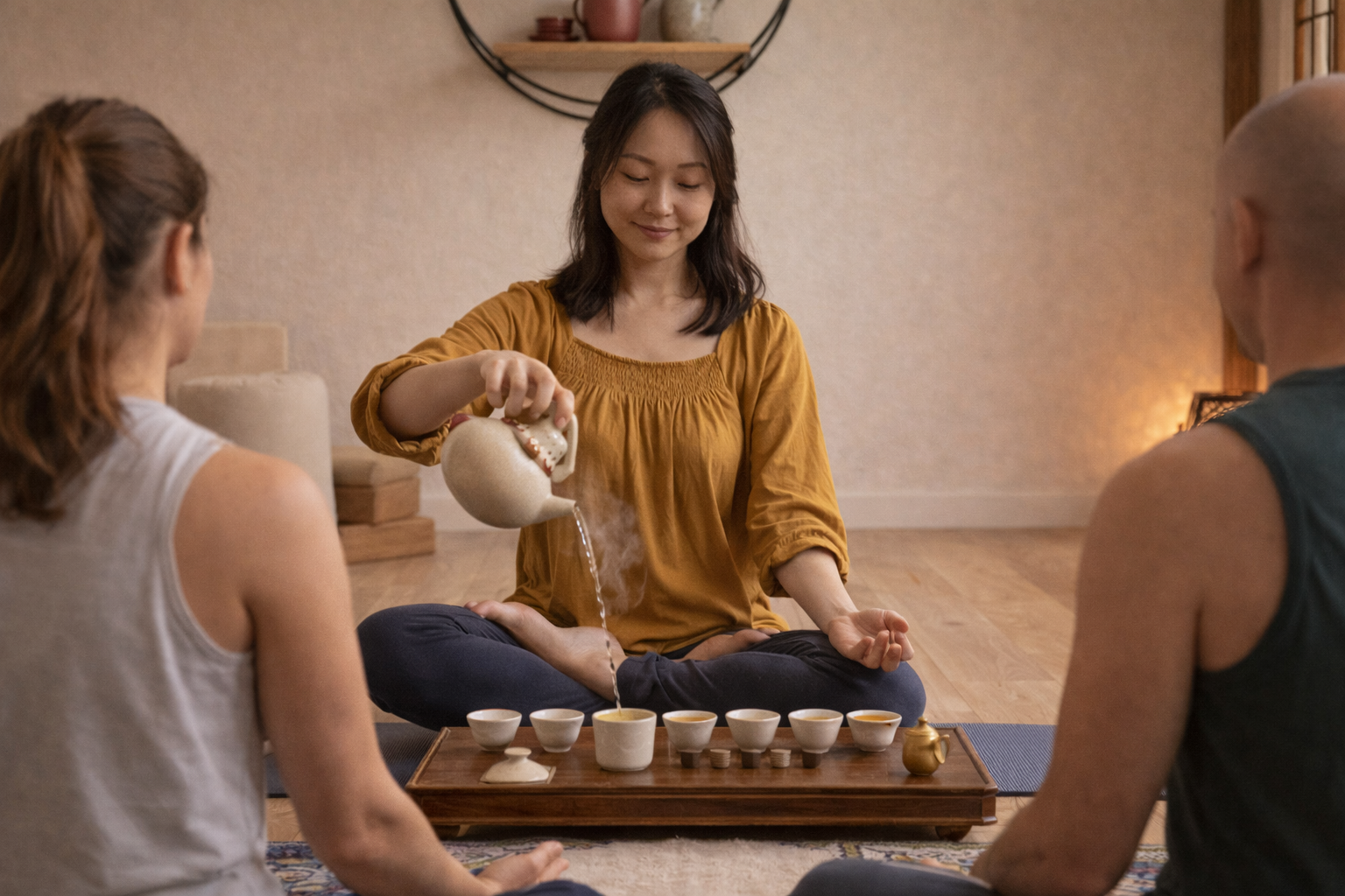 Ashley leading a Gongfu tea ceremony