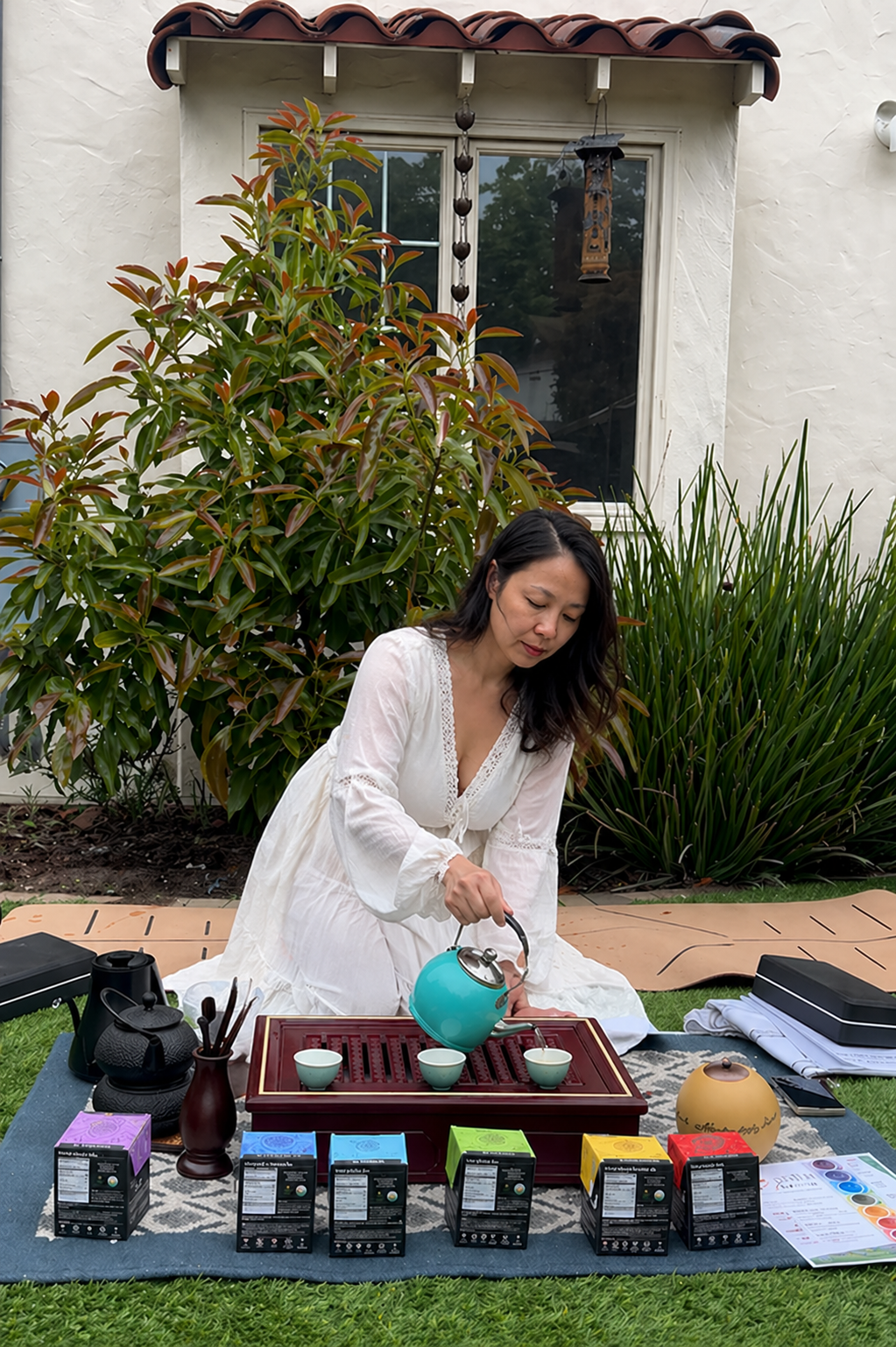 Ashley leading a Gongfu tea ceremony